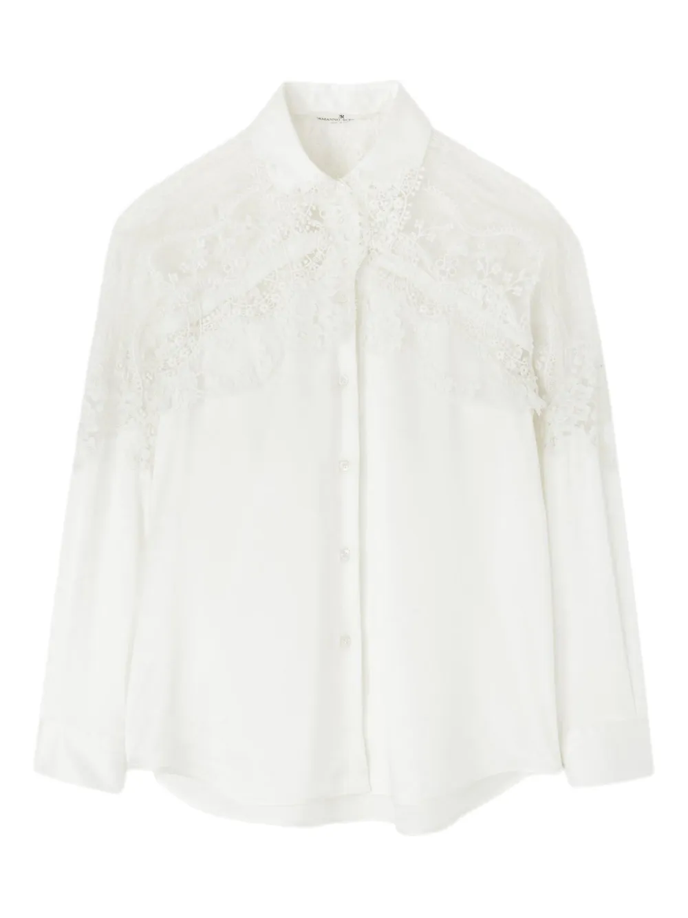 Шелковая рубашка с кружевными деталями Ermanno Scervino, нейтральный
Шелковая рубашка с кружевными деталями Ermanno Scervino, нейтральный