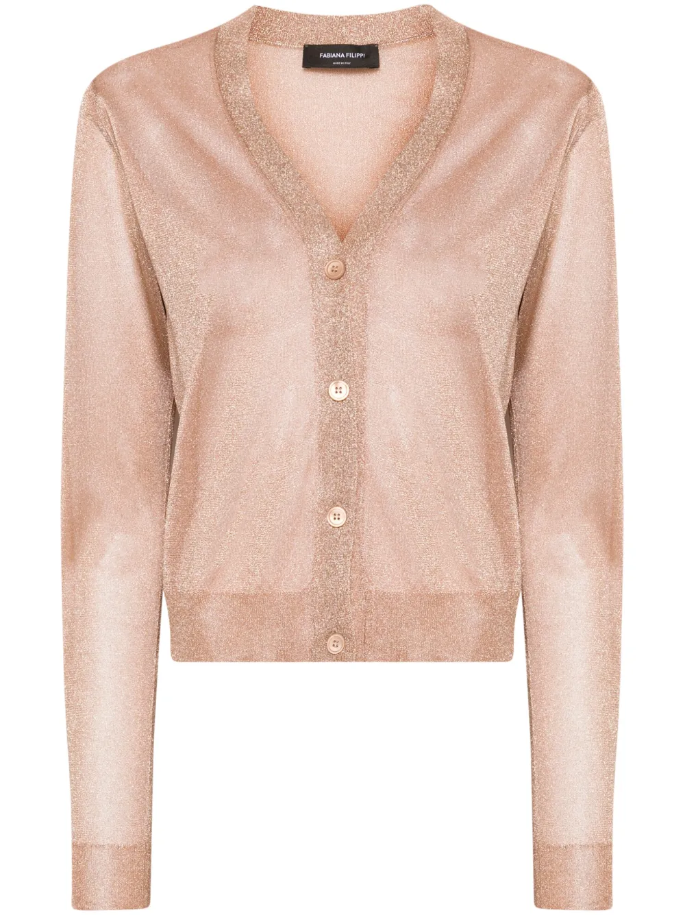 Полупрозрачный кардиган с металлизированной нитью Fabiana Filippi, оранжевый 
Полупрозрачный кардиган с металлизированной нитью Fabiana Filippi, оранжевый