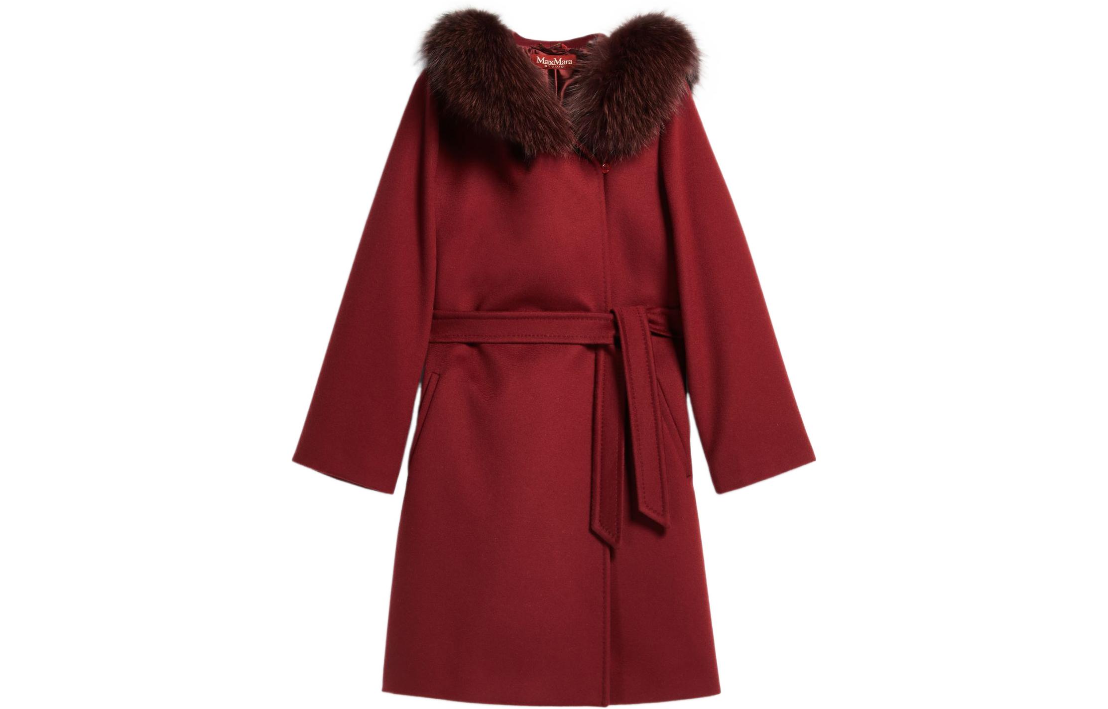 Пальто с длинными рукавами и поясом Maxmara Studio, бордовый
Пальто с длинными рукавами и поясом Maxmara Studio, бордовый