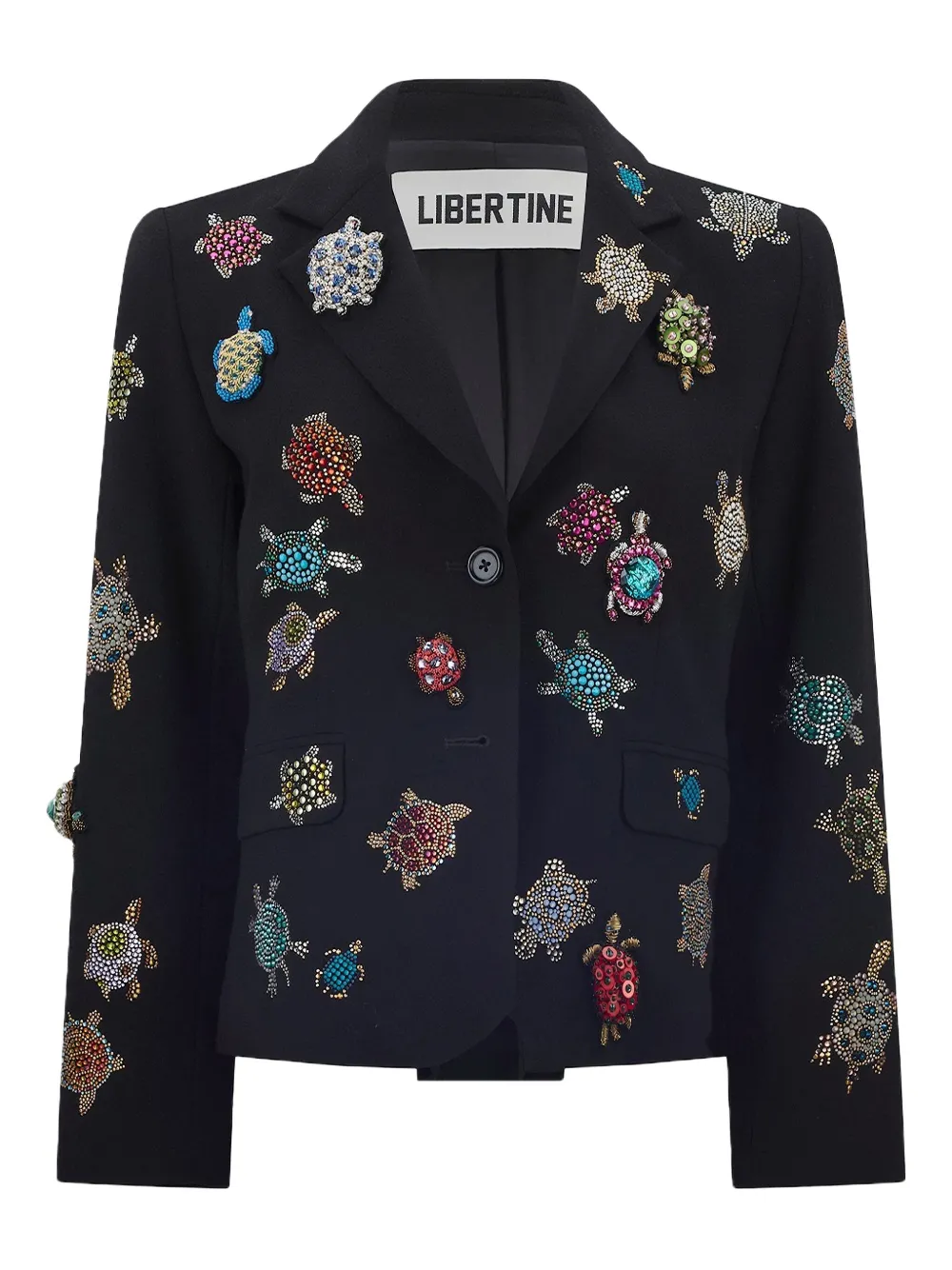 Блейзер с черепаховым принтом Libertine, черный
Блейзер с черепаховым принтом Libertine, черный