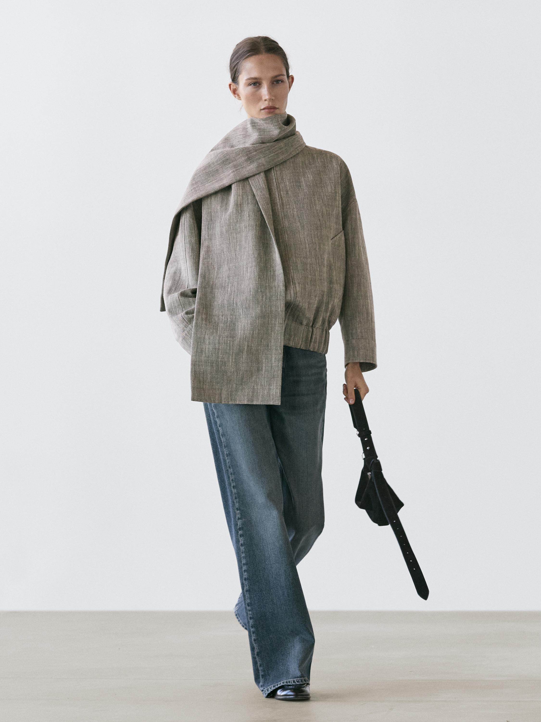 Бомбер с крапчатым эффектом и шарфом Massimo Dutti, grey
Бомбер с крапчатым эффектом и шарфом Massimo Dutti, grey