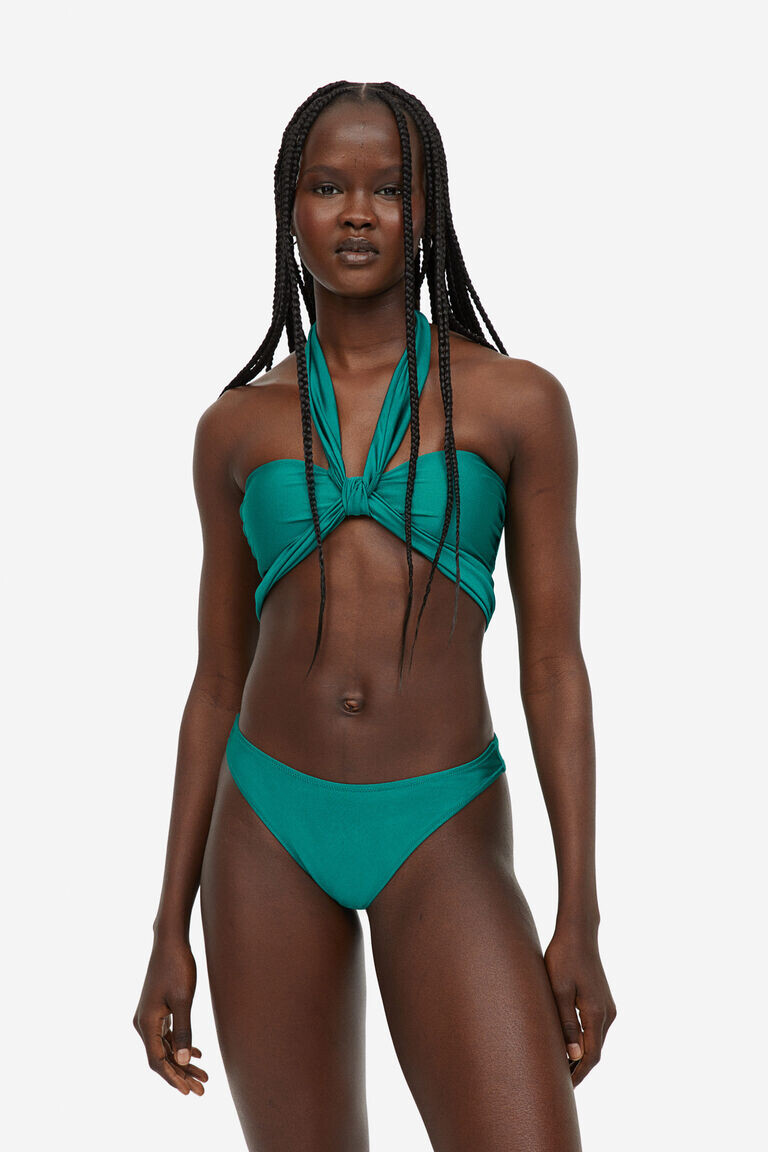 Уплотненный лиф бикини-бандо H&M, зеленый 
Уплотненный лиф бикини-бандо H&M, зеленый