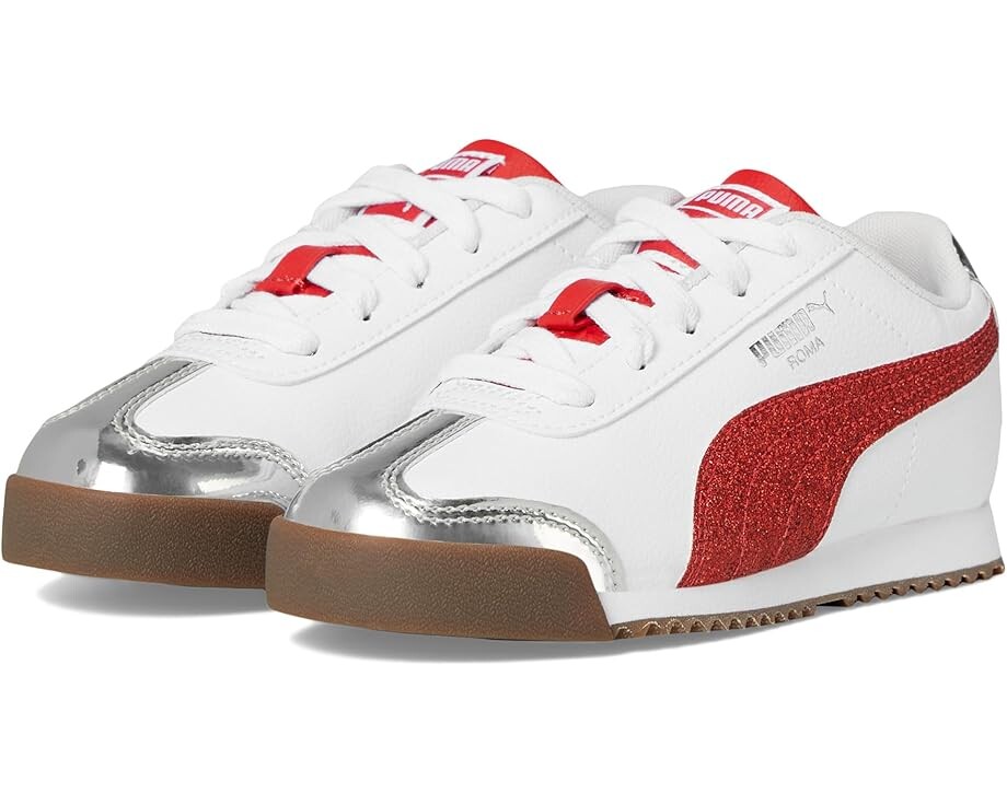 Кроссовки PUMA Kids Roma, цвет Puma White/For All Time Red/Puma Silver 
Кроссовки PUMA Kids Roma, цвет Puma White/For All Time Red/Puma Silver