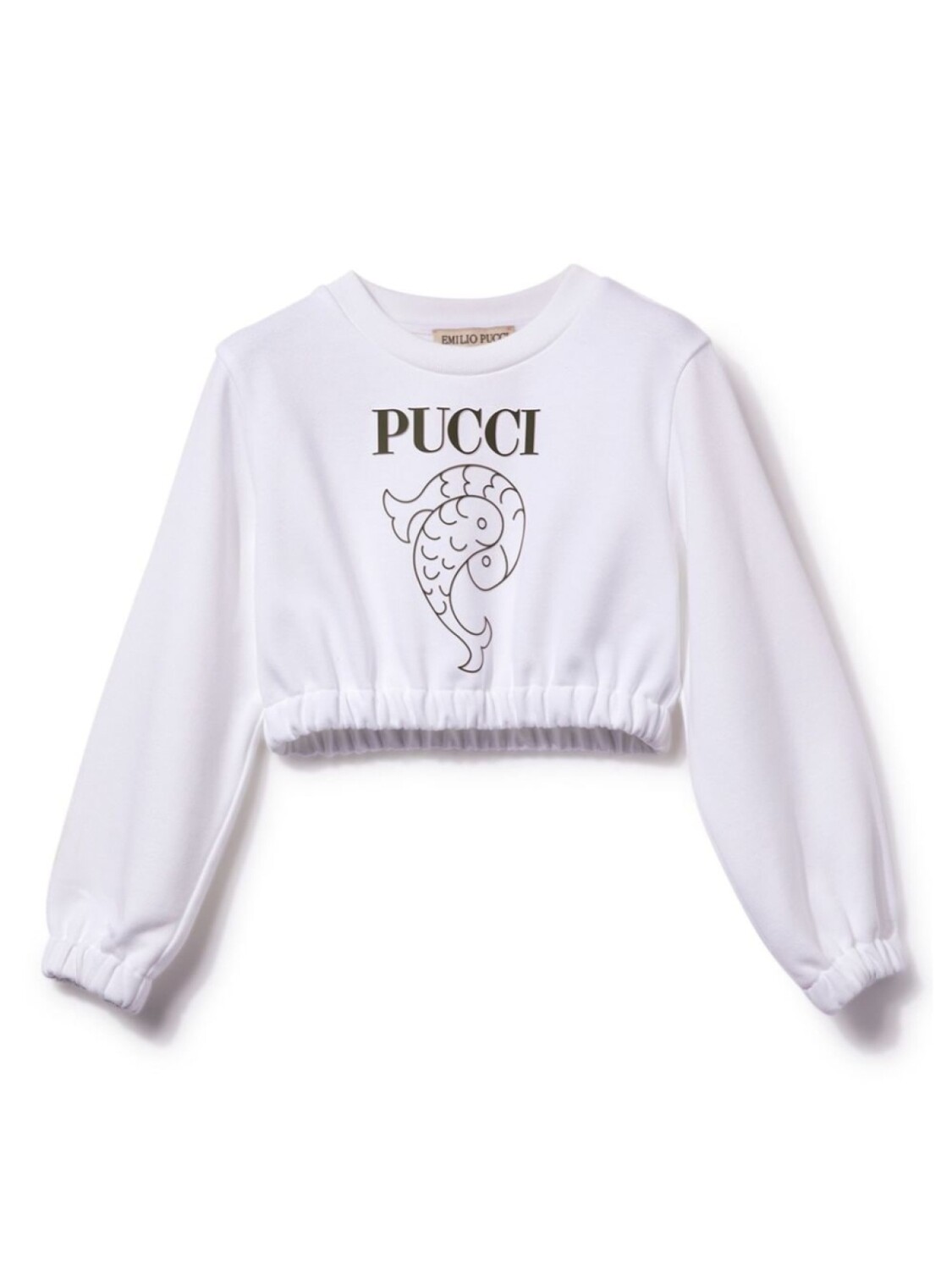 PUCCI Junior укороченная толстовка с логотипом, белый
PUCCI Junior укороченная толстовка с логотипом, белый