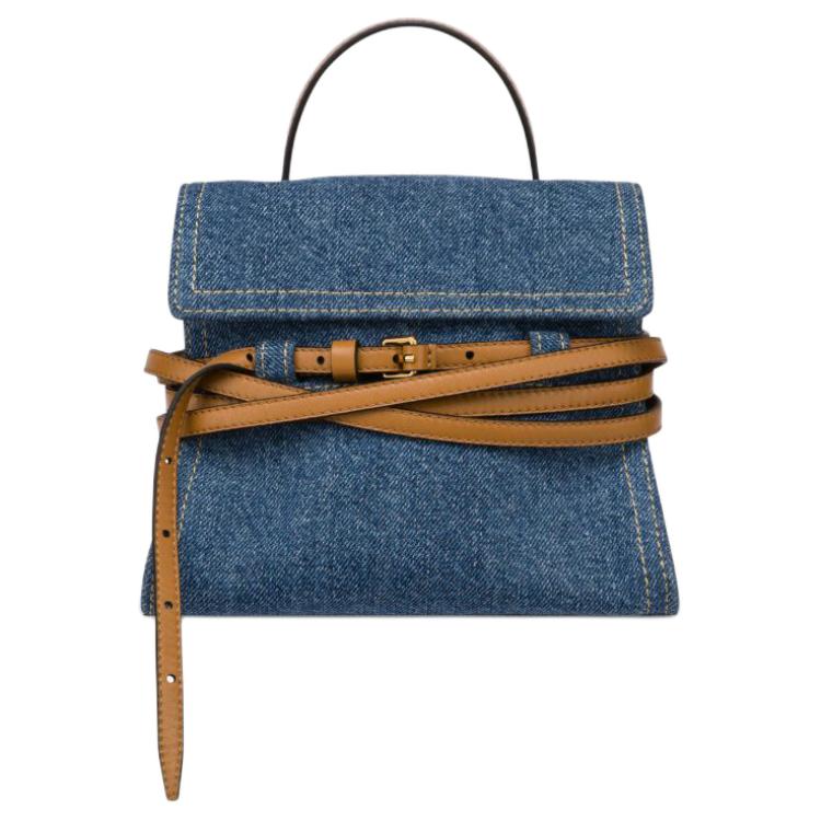 Хлопковая сумка обычная женская синяя MOSCHINO 
Хлопковая сумка обычная женская синяя MOSCHINO