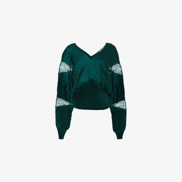 Топ Leem с кружевными вставками, зеленый
Топ Leem с кружевными вставками, зеленый