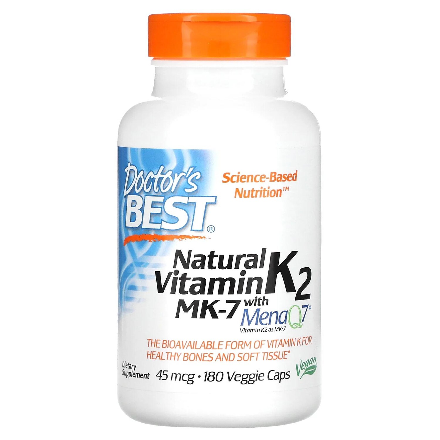 Doctor's Best Натуральный витамин K2 MK-7 с MenaQ7 45 мкг 180 капсул в растительной оболочке
Doctor's Best Натуральный витамин K2 MK-7 с MenaQ7 45 мкг 180 капсул в растительной оболочке