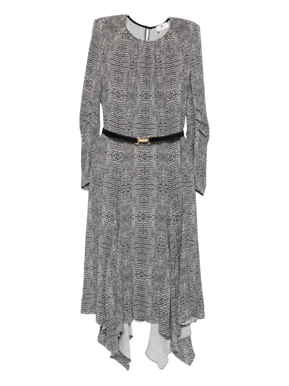 Асимметричное платье с поясом и принтом питона Elisabetta Franchi, черный
Асимметричное платье с поясом и принтом питона Elisabetta Franchi, черный