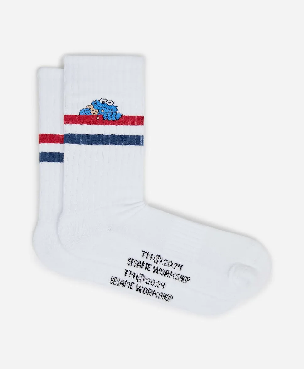 Высокие унисекс спортивные носки из органического хлопка Улица Сезам белый цвет Besocks
Высокие унисекс спортивные носки из органического хлопка Улица Сезам белый цвет Besocks