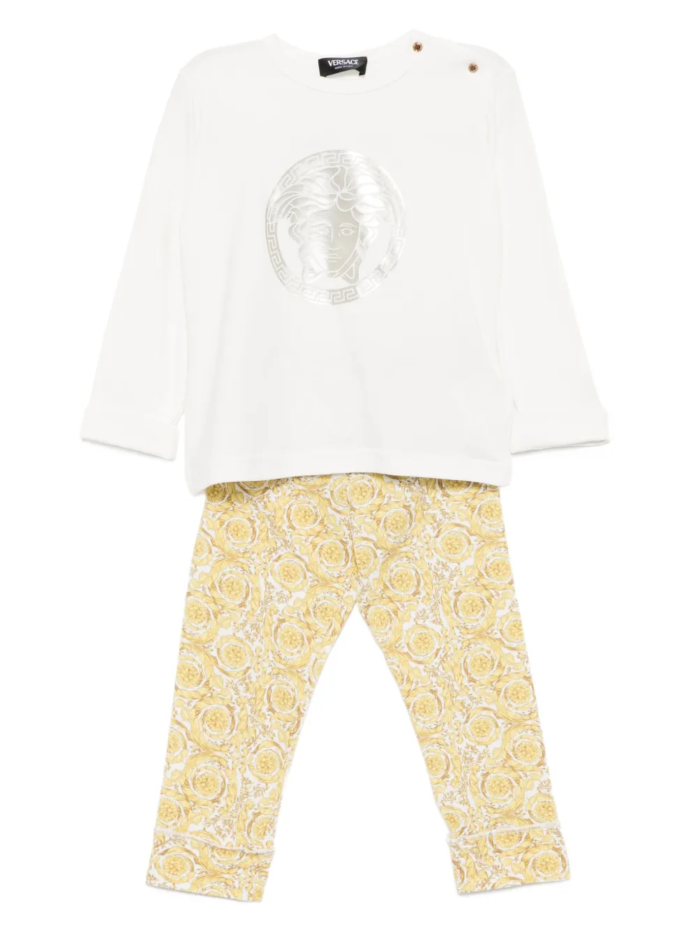 Комплект из топа и брюк с декором Medusa Versace Kids, белый
Комплект из топа и брюк с декором Medusa Versace Kids, белый