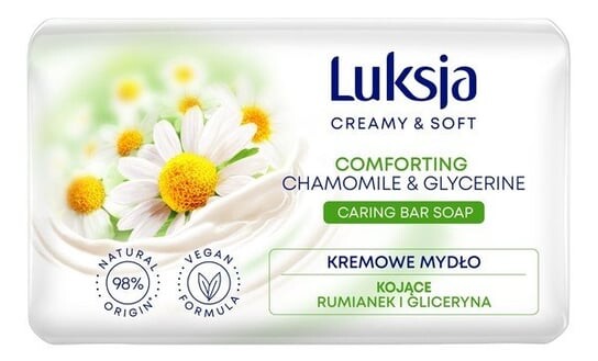 Успокаивающее сливочное мыло Ромашка и Глицерин 90г Luksja Creamy & Soft
Успокаивающее сливочное мыло Ромашка и Глицерин 90г Luksja Creamy & Soft