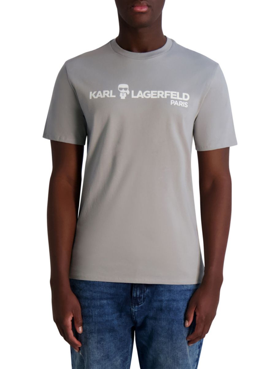 Хлопковая футболка с логотипом Karl Lagerfeld Paris, серый
Хлопковая футболка с логотипом Karl Lagerfeld Paris, серый