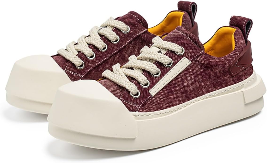 Мужские ретро кроссовки в стиле Y2K на уличной подошве из дышащего джинсового канваса с платформой 5 см, амортизирующей подошвой для ходьбы, путешествий, поездок и ношения с увеличенным носком Zixcplaz, красный
Мужские ретро кроссовки в стиле Y2K на уличной подошве из дышащего джинсового канваса с платформой 5 см, амортизирующей подошвой для ходьбы, путешествий, поездок и ношения с увеличенным носком Zixcplaz, красный