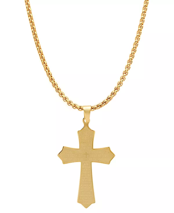 Мужской кулон-крест с молитвой «Отче наш, Господь» Steeltime, gold
Мужской кулон-крест с молитвой «Отче наш, Господь» Steeltime, gold