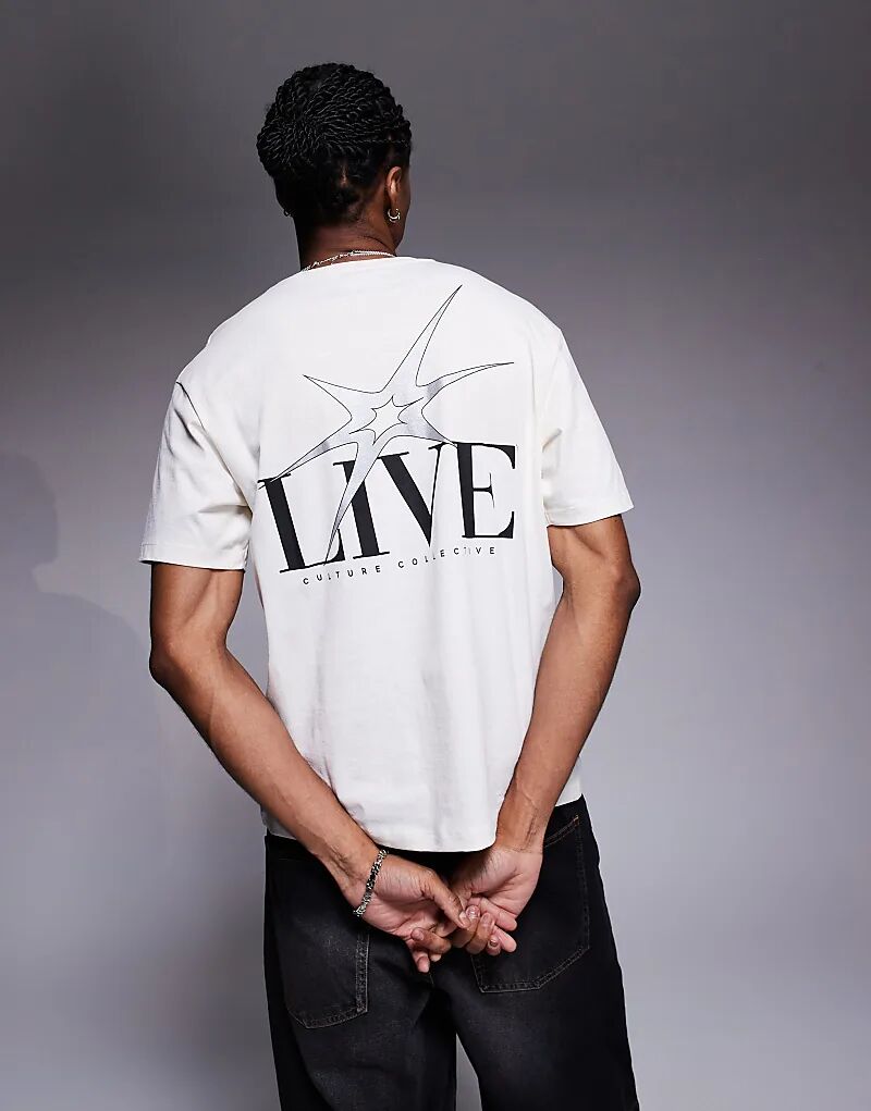 Футболка ADPT свободного кроя с рисунком на спине кремового цвета
Футболка ADPT свободного кроя с рисунком на спине кремового цвета