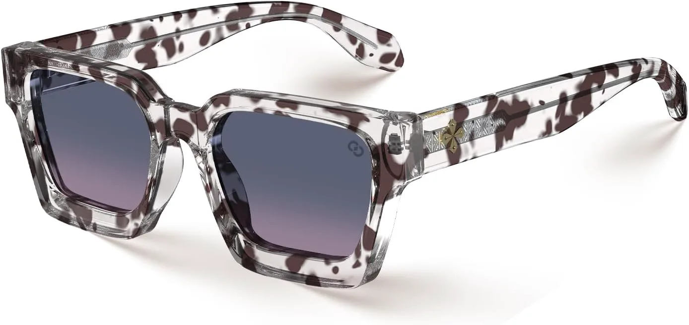 VISOONE Модные солнцезащитные очки прямоугольной формы TR90 Y2K со 100% защитой от UV400, аксессуары для женщин и мужчин RIVER, Cheetah Tortoise/Grey Pink
VISOONE Модные солнцезащитные очки прямоугольной формы TR90 Y2K со 100% защитой от UV400, аксессуары для женщин и мужчин RIVER, Cheetah Tortoise/Grey Pink