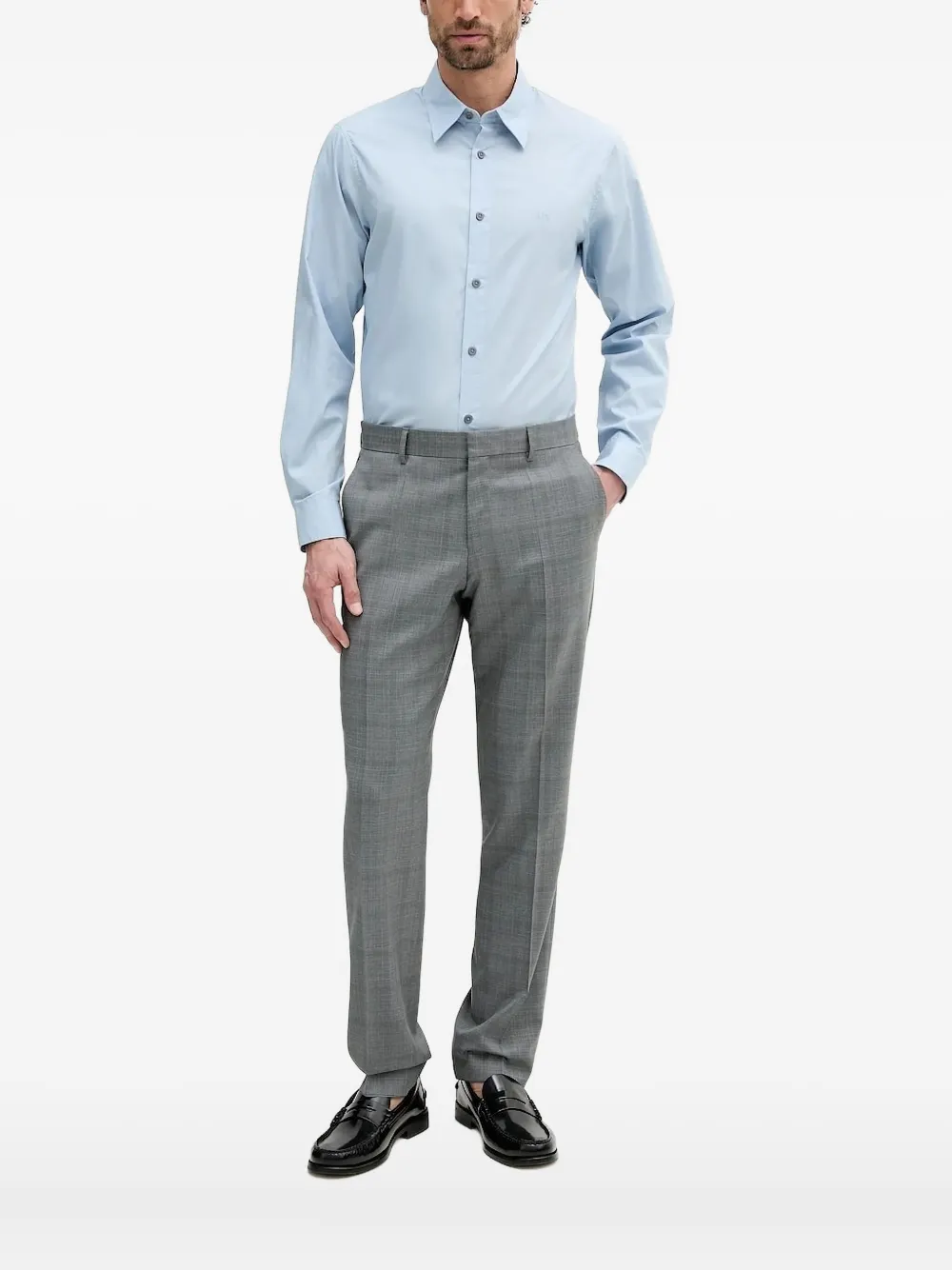 Рубашка с вышитым логотипом Armani Exchange, синий
Рубашка с вышитым логотипом Armani Exchange, синий