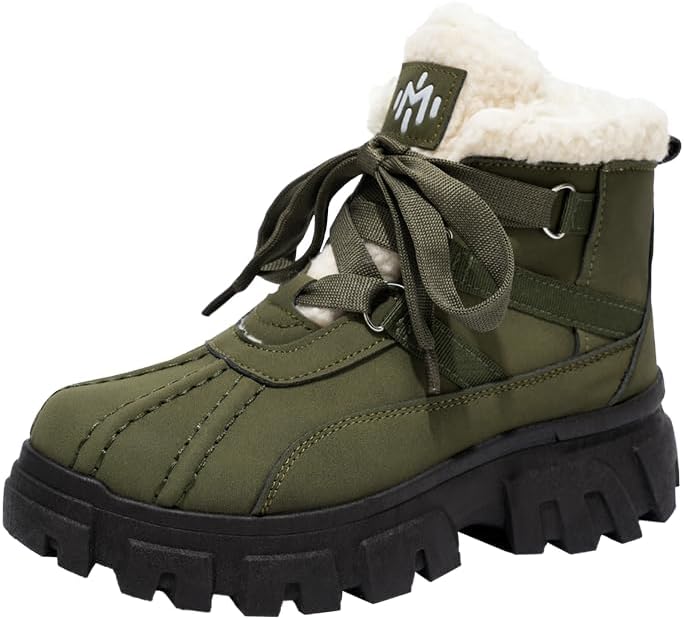 Водонепроницаемые зимние ботинки MODME для мужчин и женщин - теплые и стильные ботильоны с протекторной подошвой для сцепления - с мягким воротником и подкладкой из искусственного меха, зеленый
Водонепроницаемые зимние ботинки MODME для мужчин и женщин - теплые и стильные ботильоны с протекторной подошвой для сцепления - с мягким воротником и подкладкой из искусственного меха, зеленый