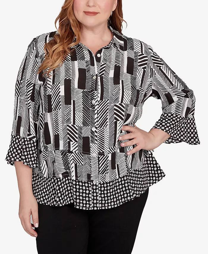 Большой размер, как обычно, плетеный топ с пуговицами спереди в стиле зебры Alfred Dunner, мультиколор
Большой размер, как обычно, плетеный топ с пуговицами спереди в стиле зебры Alfred Dunner, мультиколор