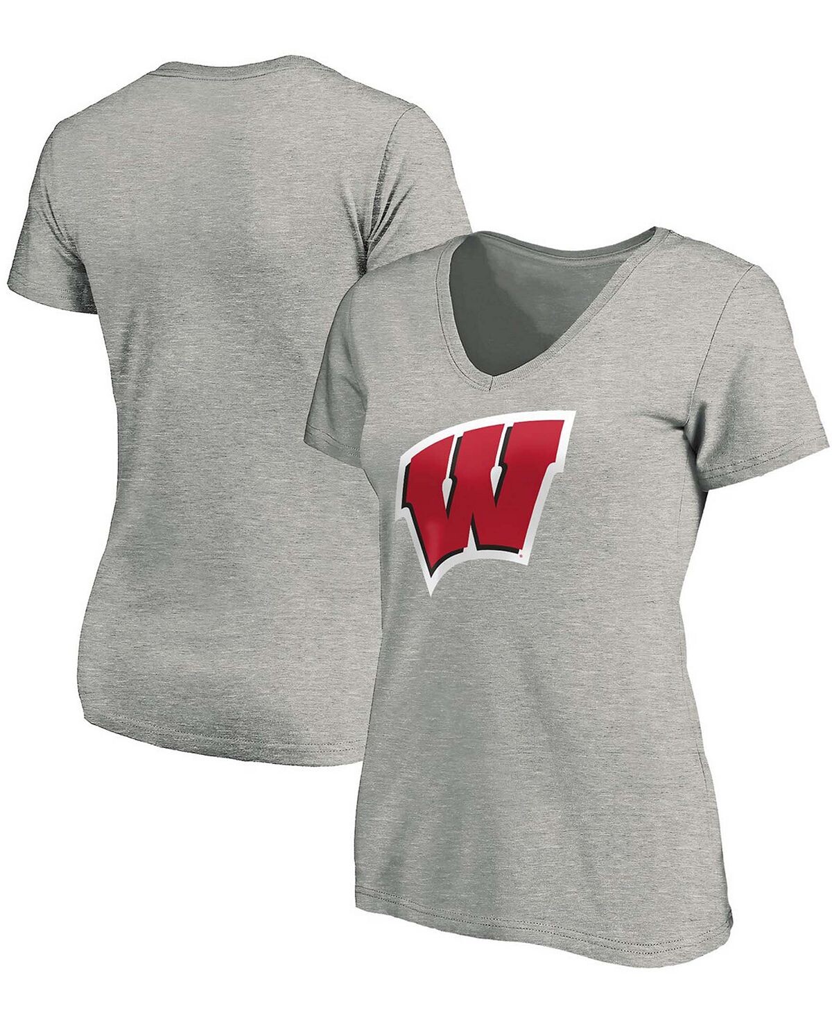 Женская серая футболка с v-образным вырезом и логотипом Wisconsin Badgers Primary Fanatics
Женская серая футболка с v-образным вырезом и логотипом Wisconsin Badgers Primary Fanatics