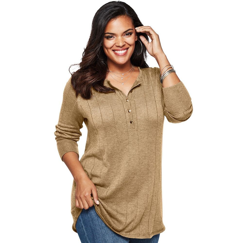 Женский свитер больших размеров Roaman с тонкой иглой в стиле Хенли Roaman's, цвет Soft Camel
Женский свитер больших размеров Roaman с тонкой иглой в стиле Хенли Roaman's, цвет Soft Camel