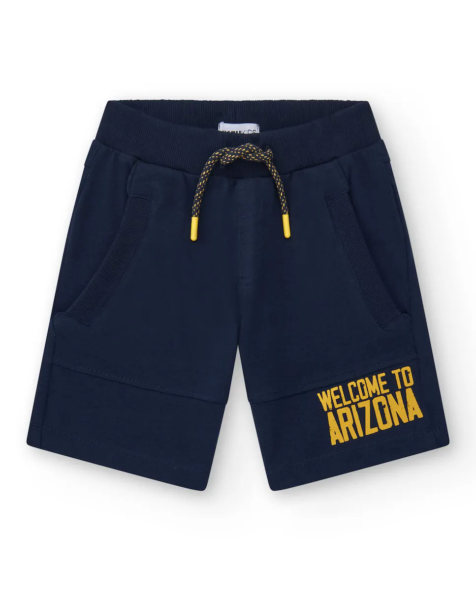 Шорты-бермуды для мальчиков с эластичным поясом и знаком на штанине Tuc tuc, тёмно-синий
Шорты-бермуды для мальчиков с эластичным поясом и знаком на штанине Tuc tuc, тёмно-синий