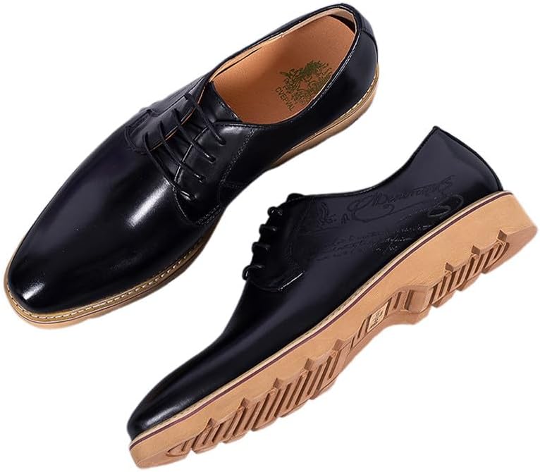 Мужские кожаные туфли Santimon, Стильные оксфорды на шнуровке для офиса, свадеб и повседневной носки, Удобные деловые туфли с премиальной стелькой для комфорта в течение всего дня, черный
Мужские кожаные туфли Santimon, Стильные оксфорды на шнуровке для офиса, свадеб и повседневной носки, Удобные деловые туфли с премиальной стелькой для комфорта в течение всего дня, черный