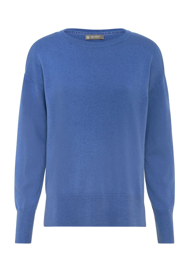 Шелково-Кашемировый свитер с ребристой отделкой Galeria, синий
Шелково-Кашемировый свитер с ребристой отделкой Galeria, синий