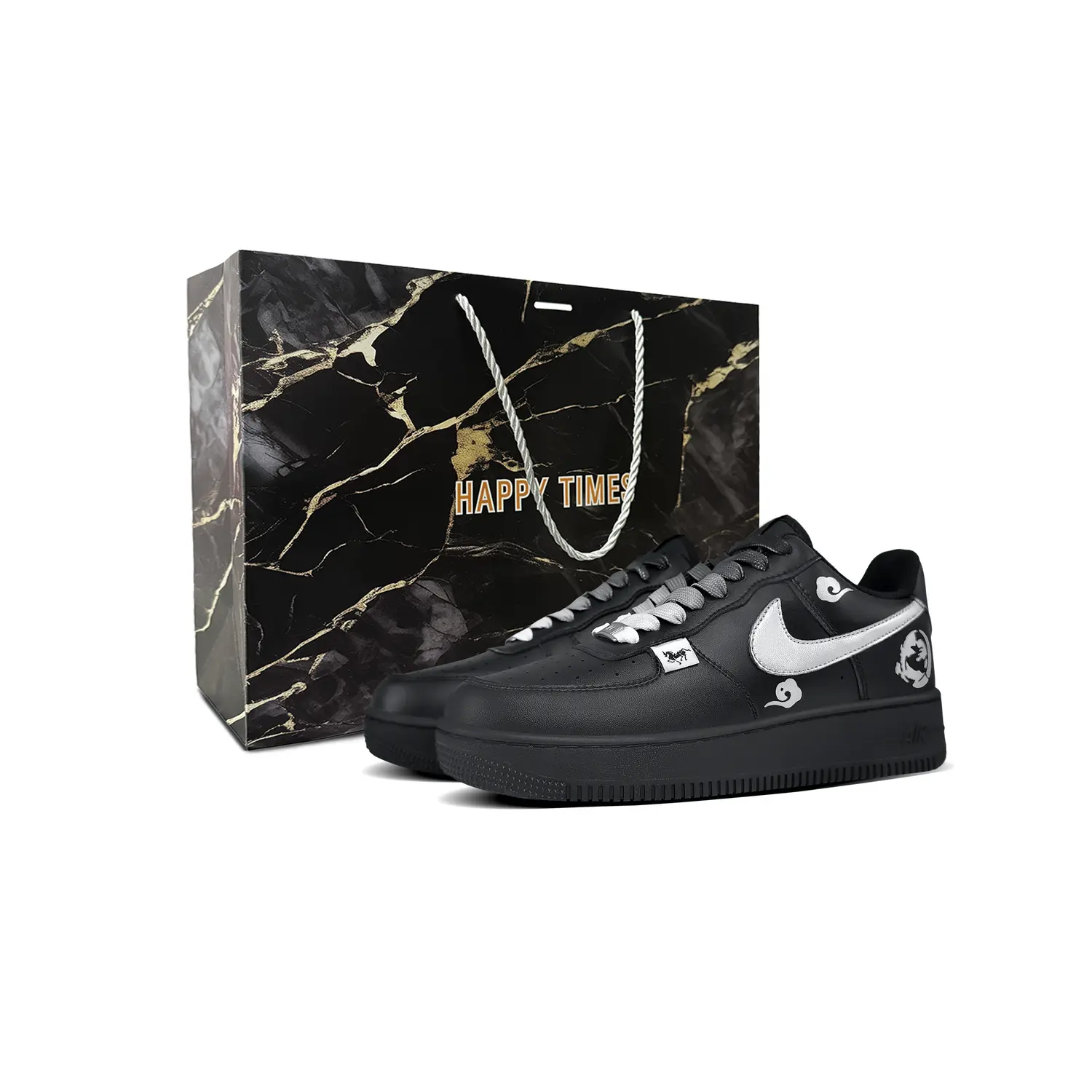 Nike Кроссовки Air Force 1 Horse Treading Auspicious Clouds, износостойкие, низкие, для скейтбординга, мужские, черный с серебристым рисунком
Nike Кроссовки Air Force 1 Horse Treading Auspicious Clouds, износостойкие, низкие, для скейтбординга, мужские, черный с серебристым рисунком