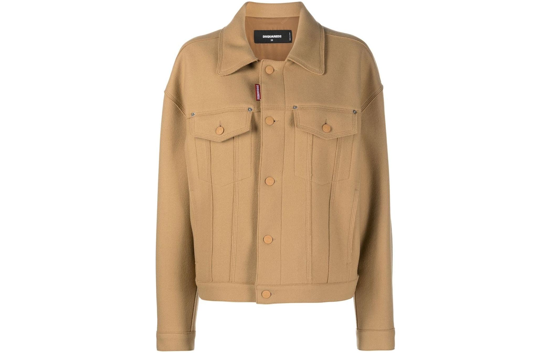 DSQUARED 2 Куртка из вирджинской шерсти, Light Brown 
DSQUARED 2 Куртка из вирджинской шерсти, Light Brown