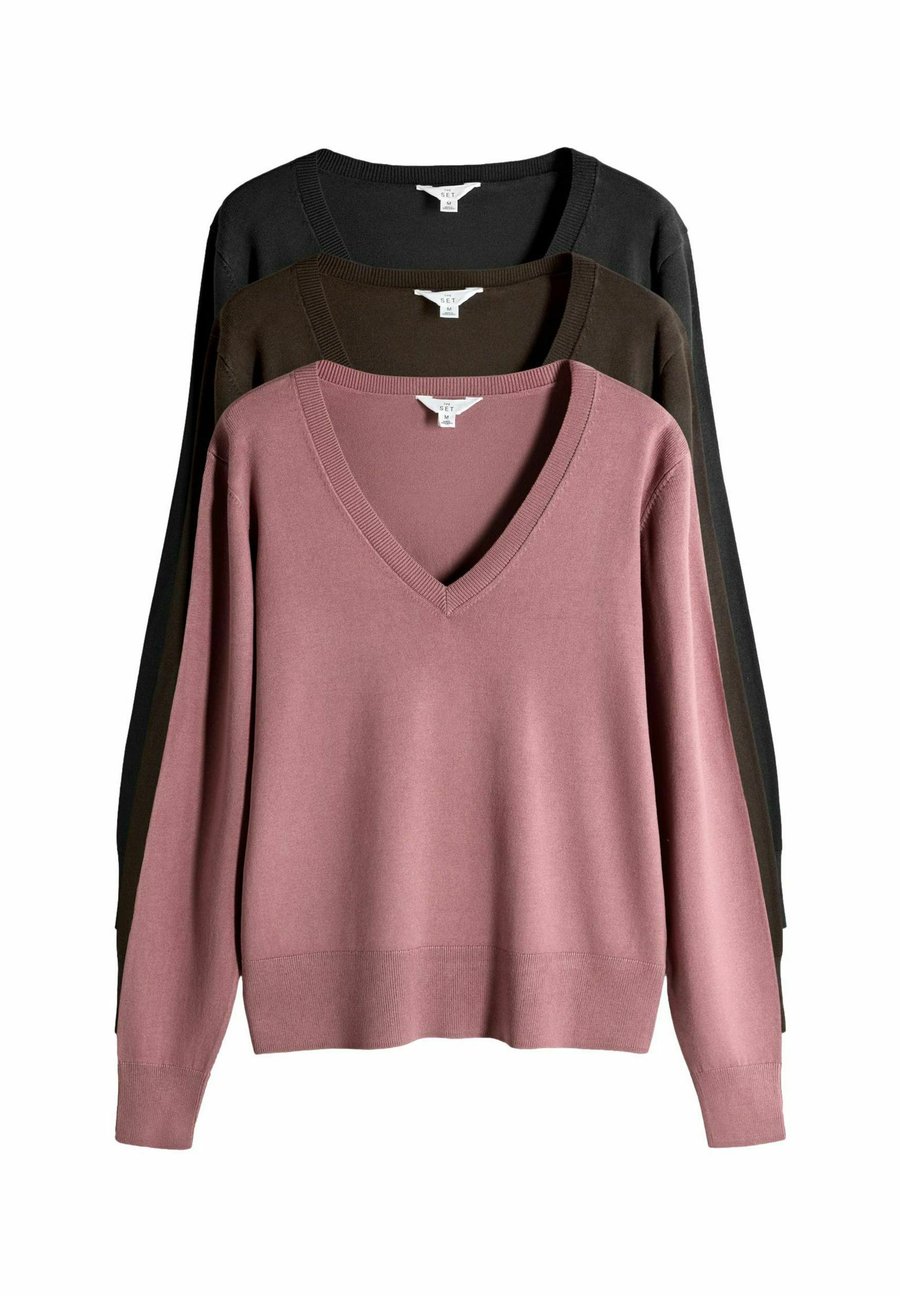 Джемпер THE SET 3 PACK V-NECK, Black/Chocolate Brown/Pink/Black
Джемпер THE SET 3 PACK V-NECK, Black/Chocolate Brown/Pink/Black
