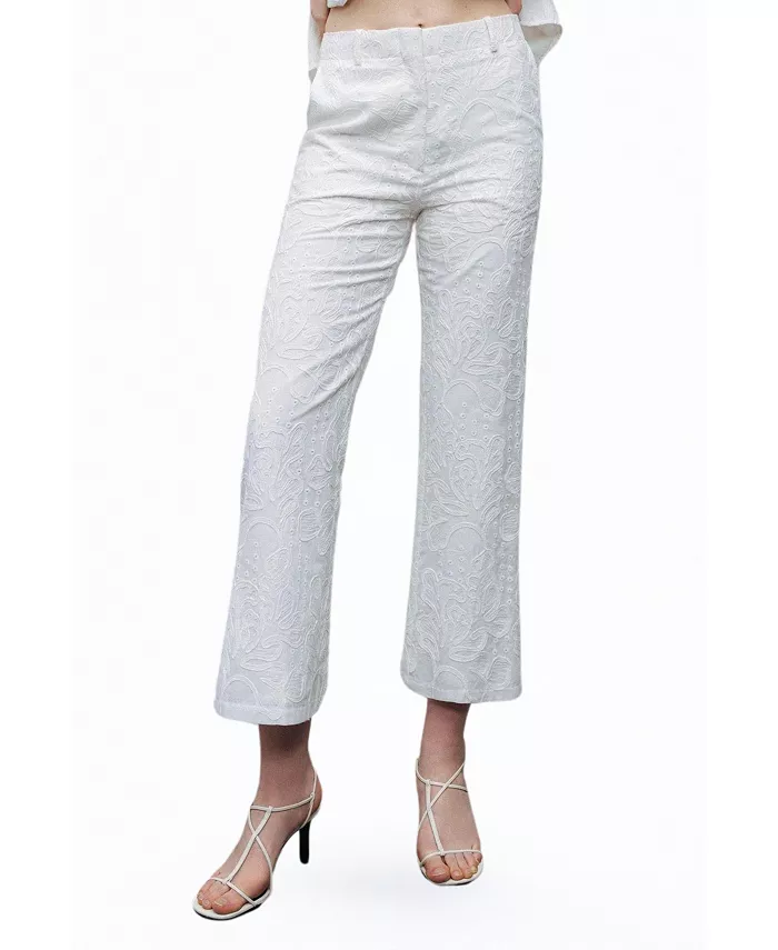 Женские вышитые брюки-клеш NOCTURNE, белый
Женские вышитые брюки-клеш NOCTURNE, белый