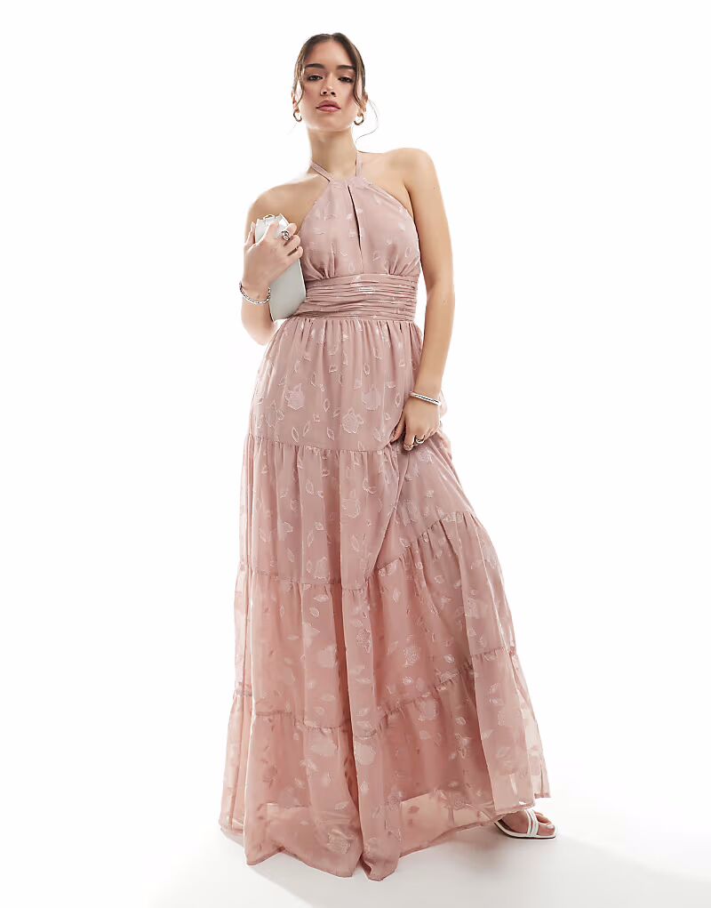 Платье макси Maya Floral с завязками на шее и воротником-халтер нежно-розового цвета
Платье макси Maya Floral с завязками на шее и воротником-халтер нежно-розового цвета