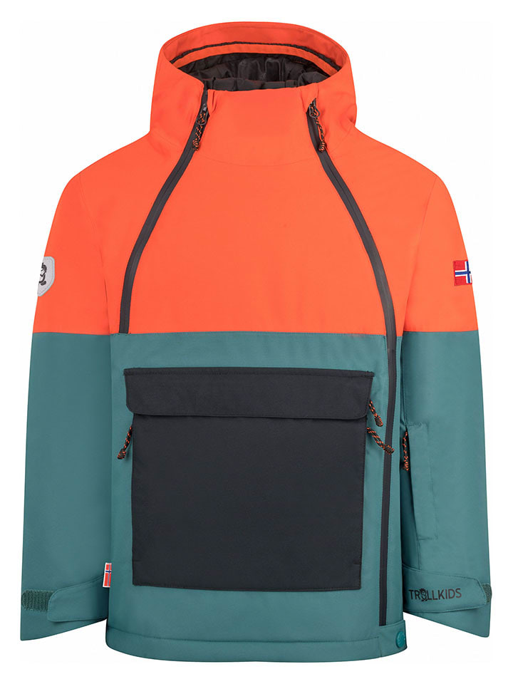 Лыжная/сноубордическая куртка Eikedalen синего/оранжевого цвета. Trollkids
Лыжная/сноубордическая куртка Eikedalen синего/оранжевого цвета. Trollkids