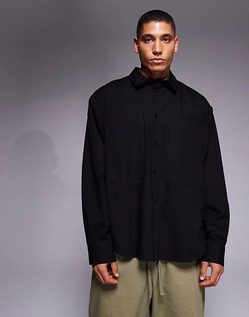 Рубашка свободного кроя ASOS DESIGN с карманом для спецодежды черного цвета
Рубашка свободного кроя ASOS DESIGN с карманом для спецодежды черного цвета