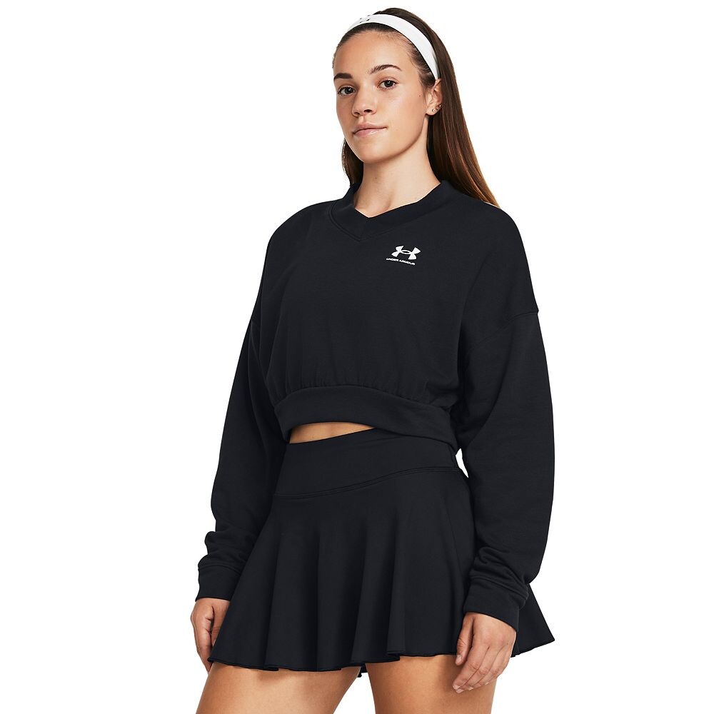 Женский укороченный свитшот с круглым вырезом Under Armour Rival Terry Oversized, черный
Женский укороченный свитшот с круглым вырезом Under Armour Rival Terry Oversized, черный