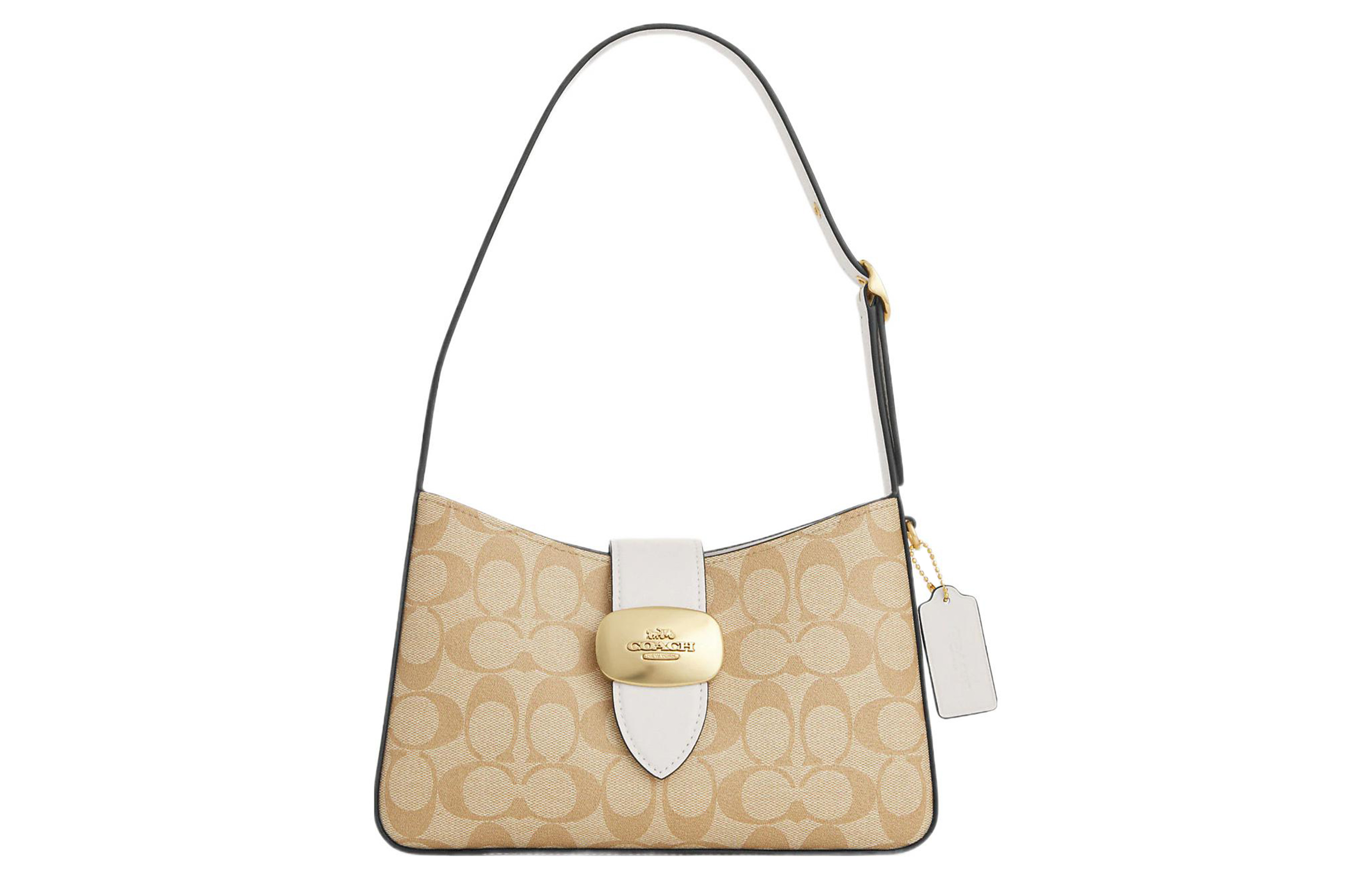 COACH Сумка через плечо Eliza Signature Coated Canvas со вставками из гладкой кожи, средняя, для женщин, цвет milk white и light brown
COACH Сумка через плечо Eliza Signature Coated Canvas со вставками из гладкой кожи, средняя, для женщин, цвет milk white и light brown