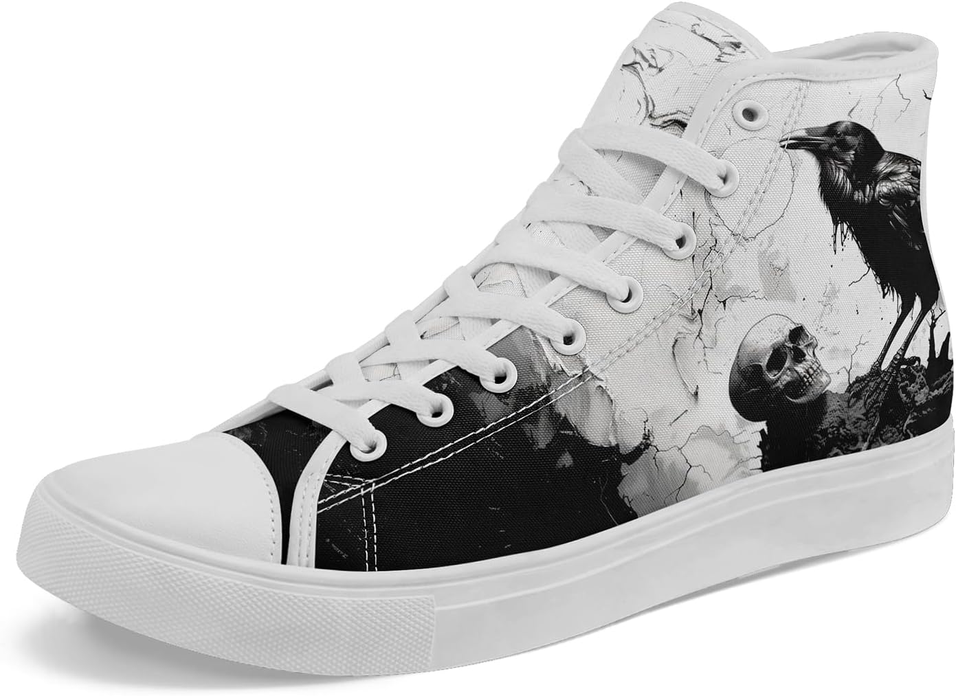 Крутые настраиваемые высокие кеды с принтом черепа для мужчин и женщин - уникальные яркие высокие кроссовки, удобная повседневная обувь Coolcustomize, белый/черный
Крутые настраиваемые высокие кеды с принтом черепа для мужчин и женщин - уникальные яркие высокие кроссовки, удобная повседневная обувь Coolcustomize, белый/черный