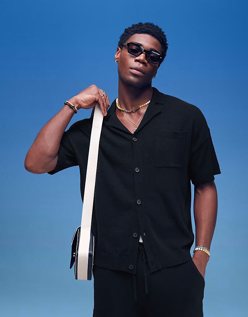 Легкий свободный крой рубашки с фактурной отделкой на пуговицах, черный цвет Asos Design
Легкий свободный крой рубашки с фактурной отделкой на пуговицах, черный цвет Asos Design