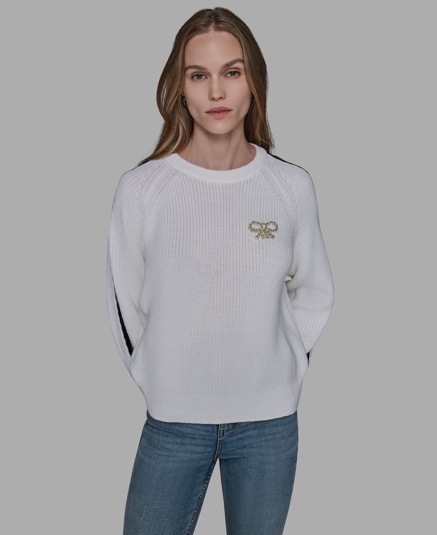 Женский свитер с круглым вырезом KARL LAGERFELD PARIS, Soft White/ Black
Женский свитер с круглым вырезом KARL LAGERFELD PARIS, Soft White/ Black