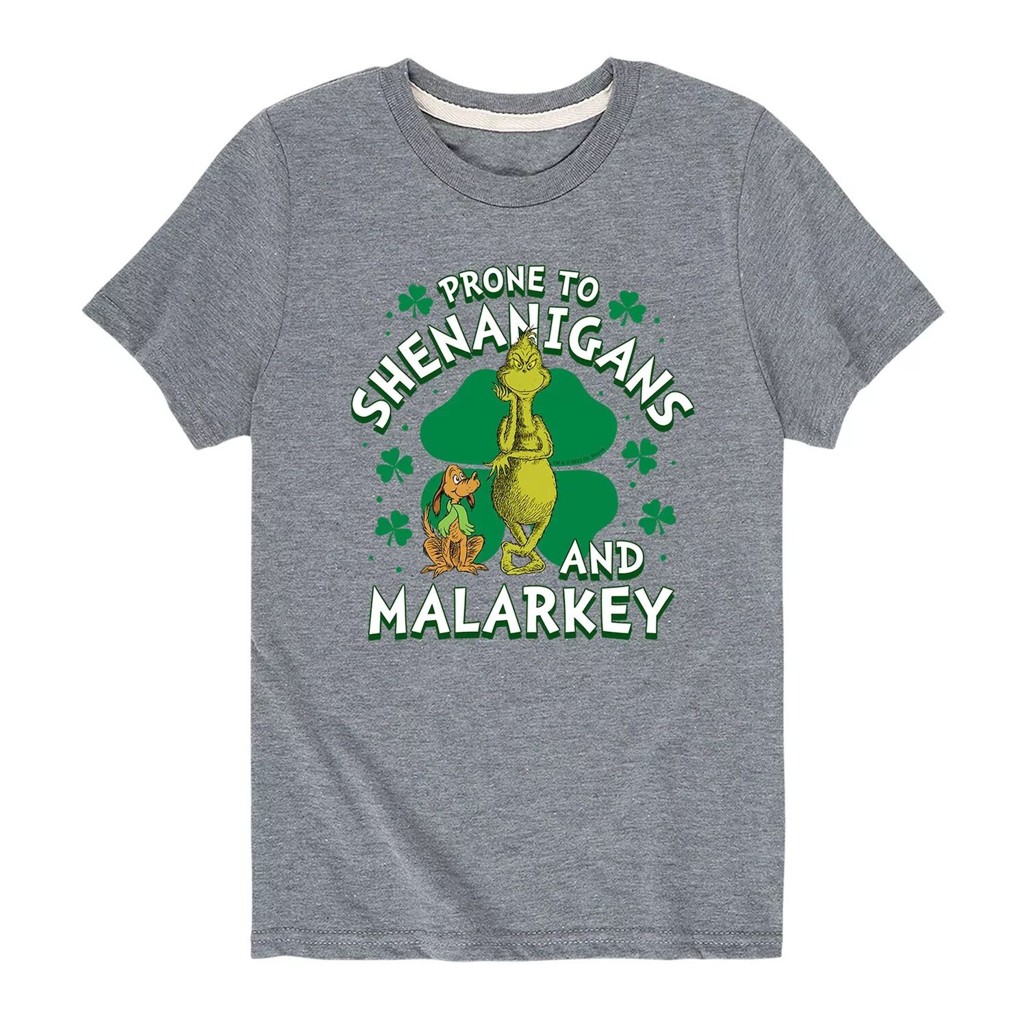 Футболка с рисунком «Доктор Сьюз» для мальчиков 8–20 лет «Как Гринч украл рождественские махинации» Licensed Character, серый