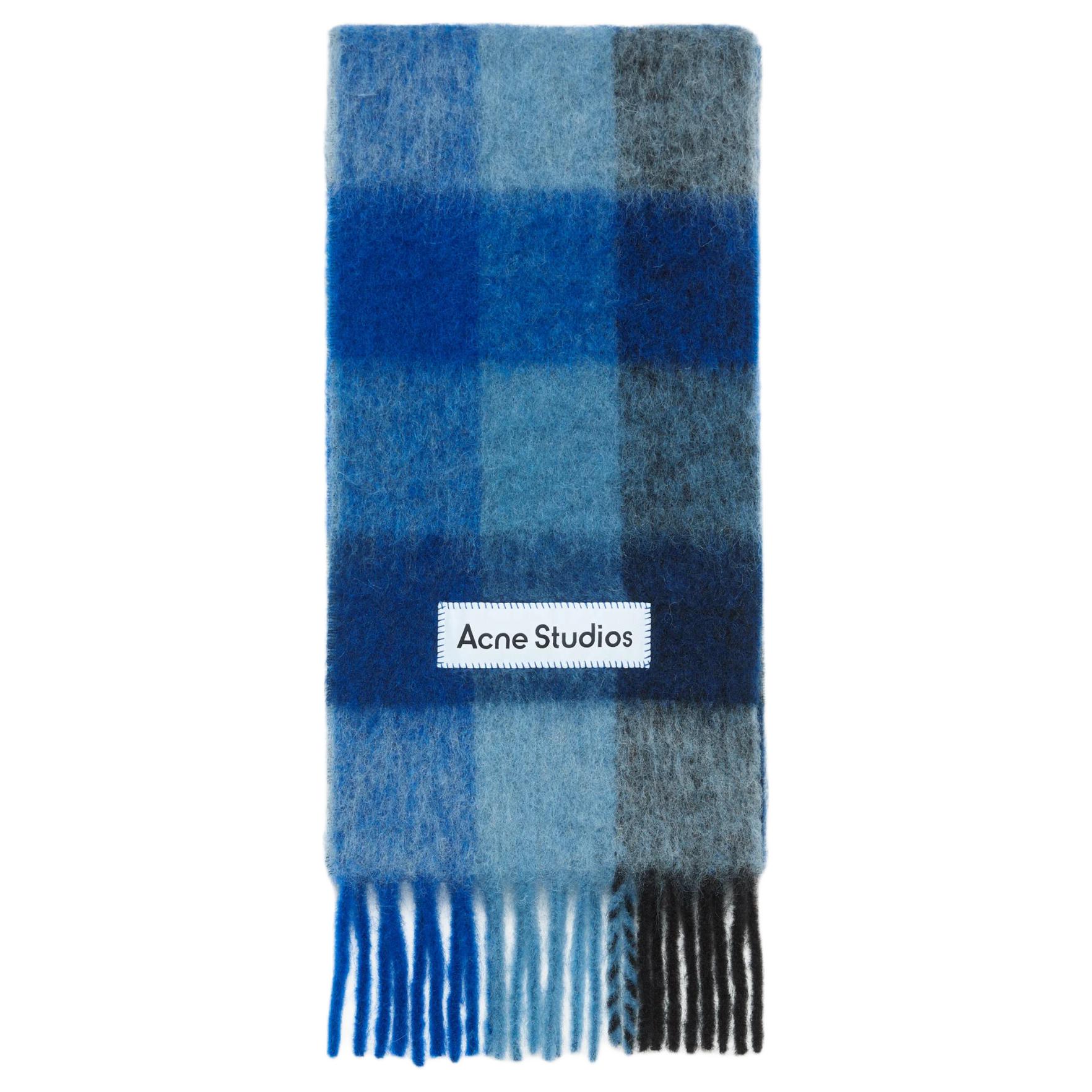 Шарф с бахромой в клетку Acne Studios, синий
Шарф с бахромой в клетку Acne Studios, синий