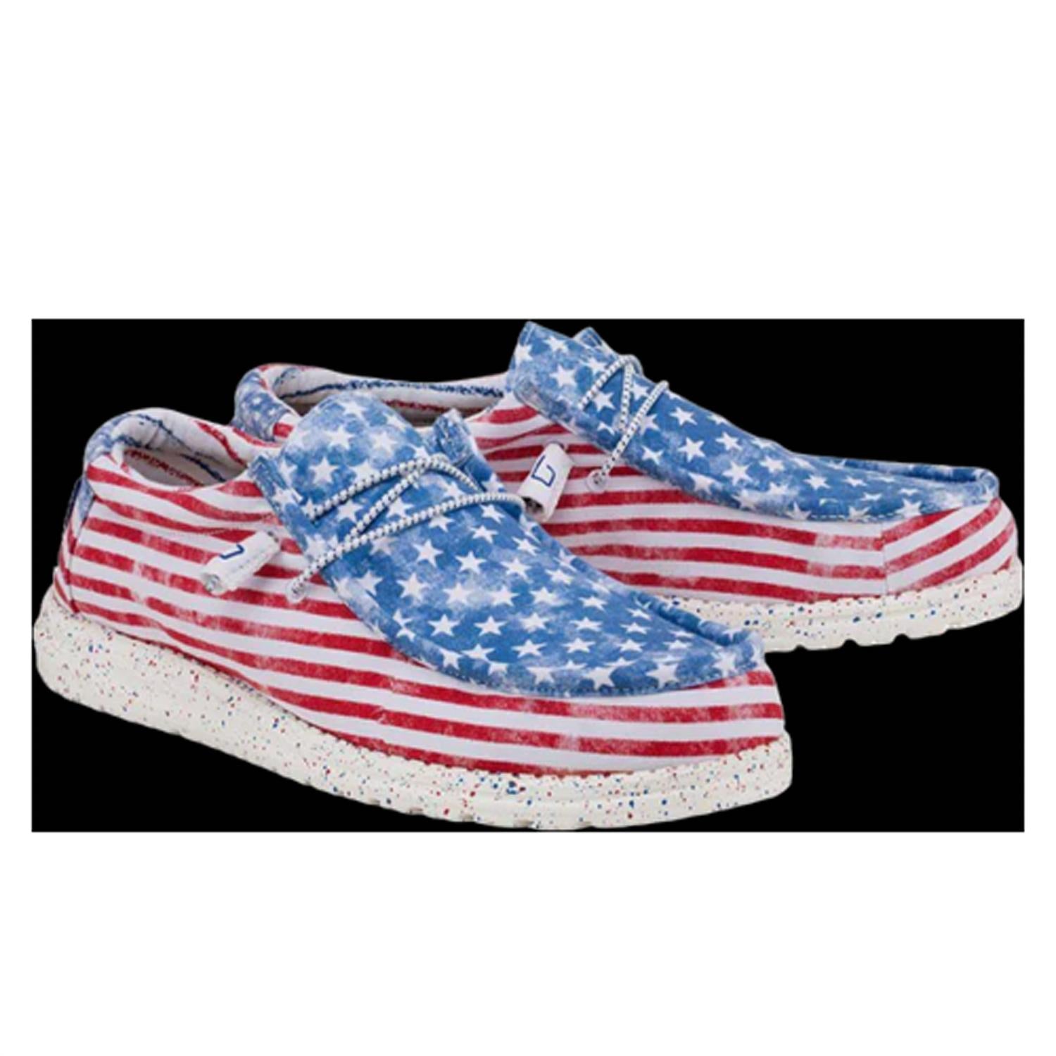 Кроссовки Wally Patriotic Stars And Stripes в полоску белого и красного цветов Hey Dude
Кроссовки Wally Patriotic Stars And Stripes в полоску белого и красного цветов Hey Dude