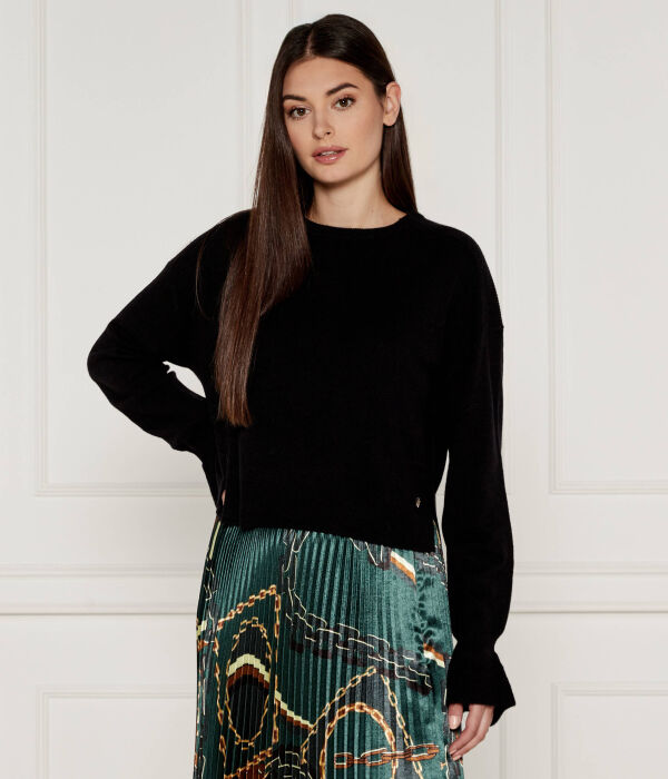 Шерстяной свитер Cropped fit Liu Jo, черный
Шерстяной свитер Cropped fit Liu Jo, черный