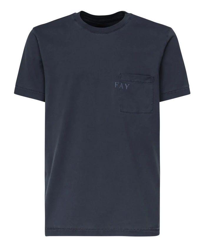 Синяя футболка с короткими рукавами и карманом Fay, синий
Синяя футболка с короткими рукавами и карманом Fay, синий