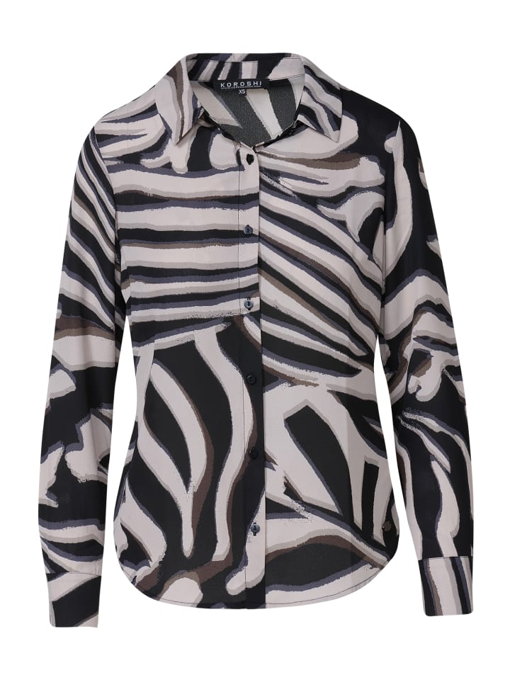 Женская рубашка с длинными рукавами и принтом в ЧЕРНОМ цвете KOROSHI
Женская рубашка с длинными рукавами и принтом в ЧЕРНОМ цвете KOROSHI