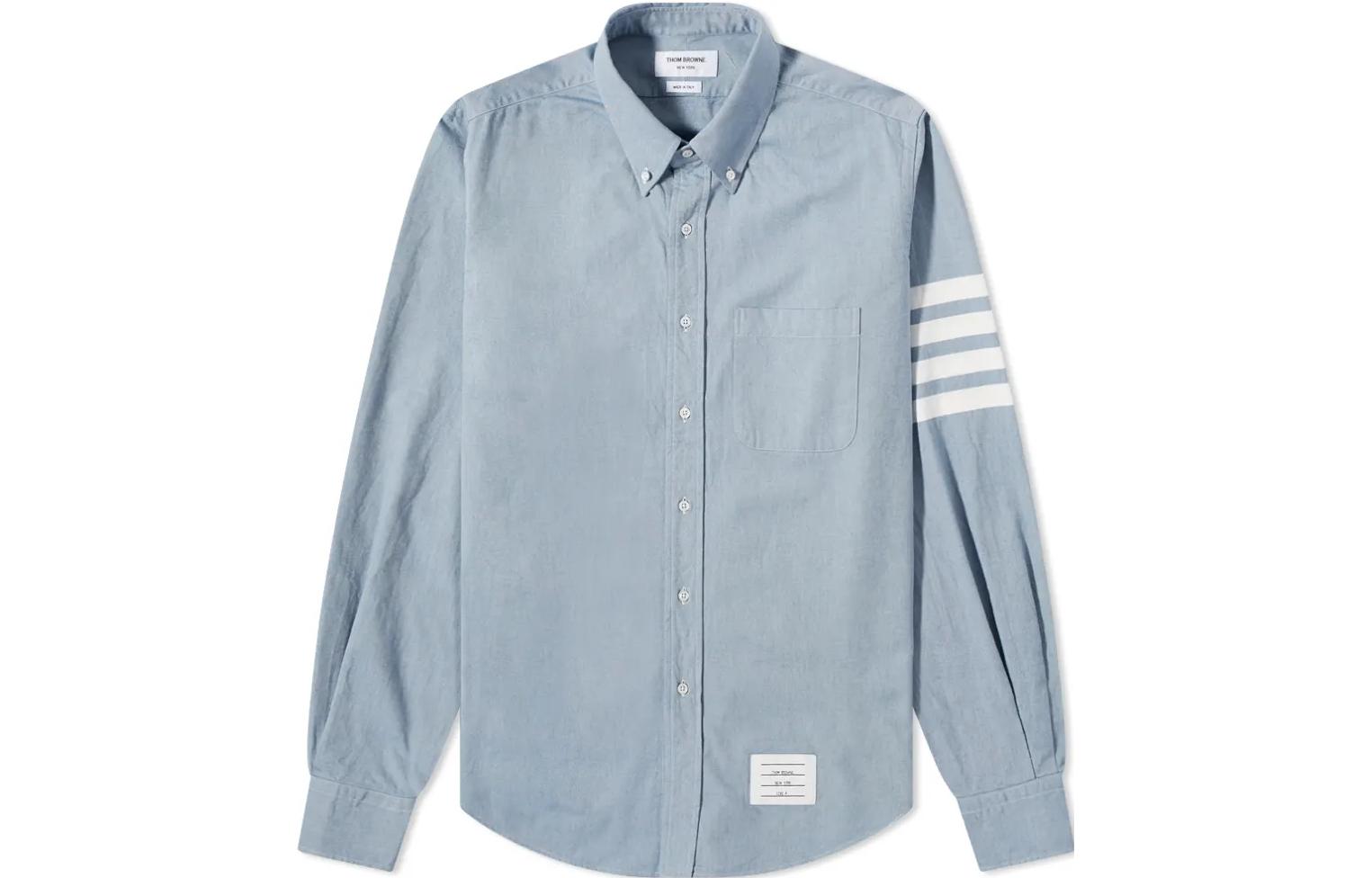 Футболка с четырьмя пуговицами THOM BROWNE, синяя
Футболка с четырьмя пуговицами THOM BROWNE, синяя