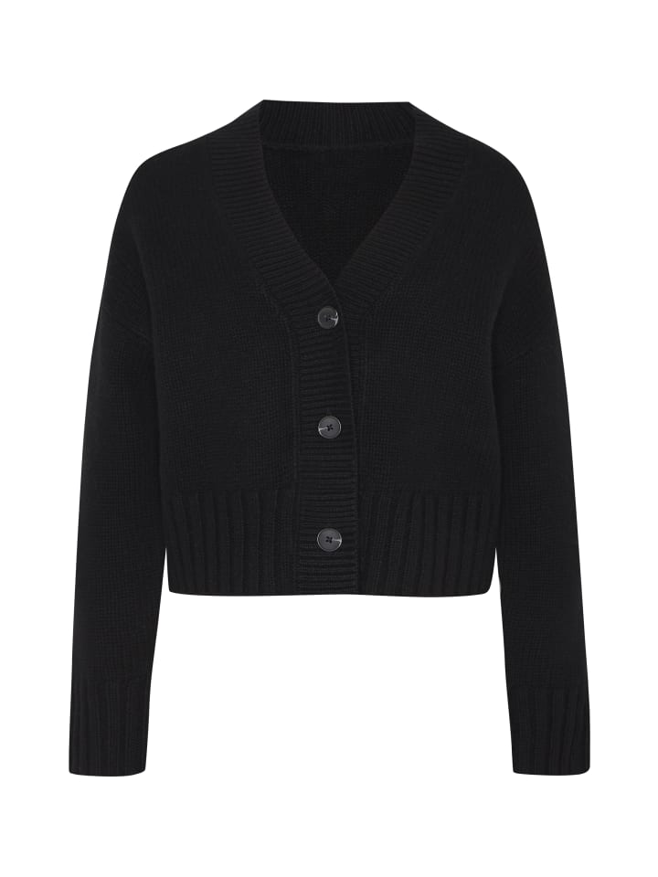 Короткий кардиган из смеси кашемира и шерсти, черный Style Republic
Короткий кардиган из смеси кашемира и шерсти, черный Style Republic