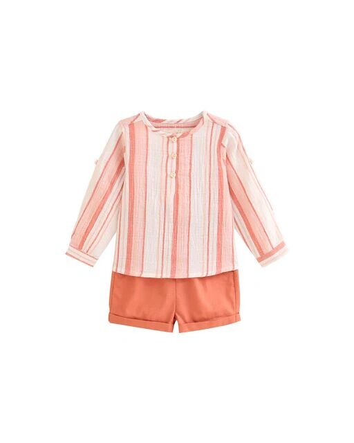 Комплект для мальчика из полосатой рубашки и шортиков Dadati, коралловый
Комплект для мальчика из полосатой рубашки и шортиков Dadati, коралловый