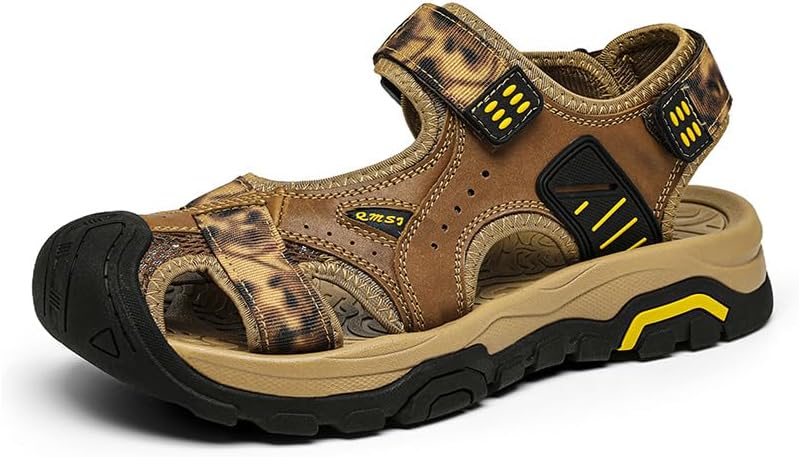 Мужские кожаные сандалии Asifn Летние пляжные туфли Легкие удобные для водных видов спорта и походов с закрытым носком, коричневый
Мужские кожаные сандалии Asifn Летние пляжные туфли Легкие удобные для водных видов спорта и походов с закрытым носком, коричневый